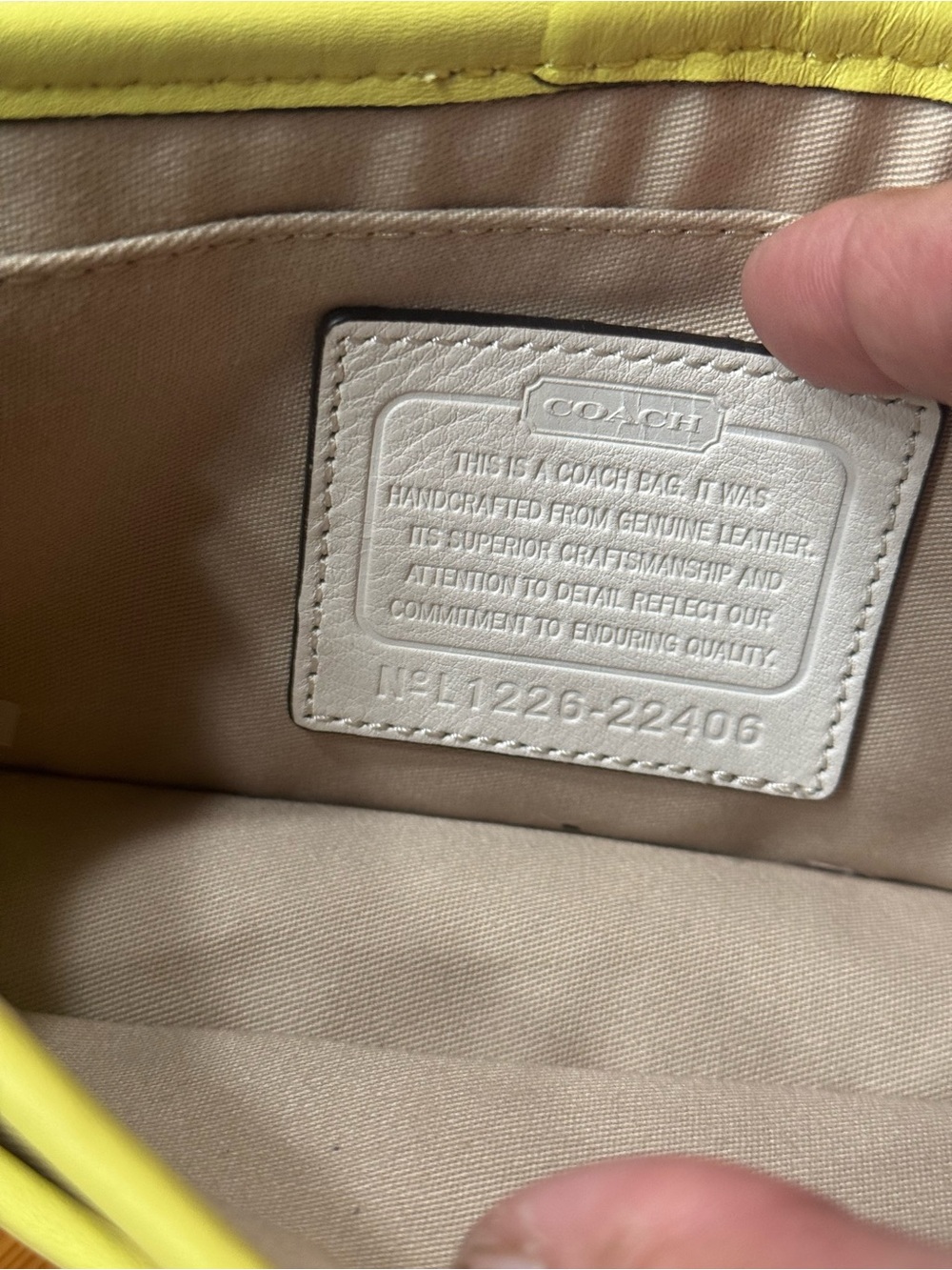 Coach White and Yellow Leather Crossbody with Tassel - Picture 7 of 14